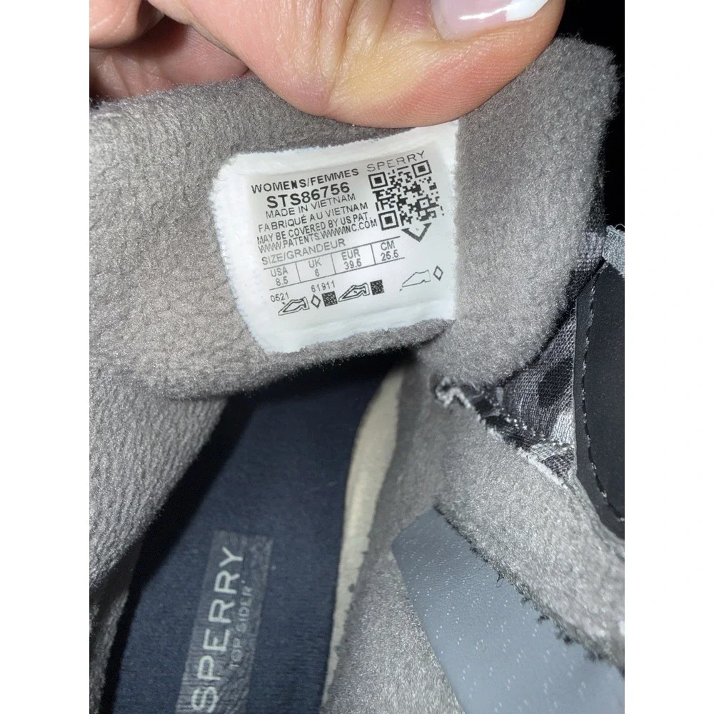 Sperry Syren Gulf Cheetah Duck Boots Women's 8.5 Black Gray‎ Silver